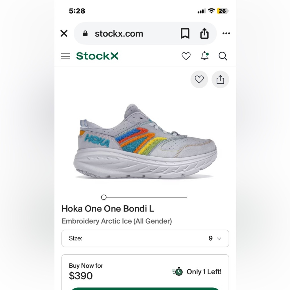 🎁HOKA UNISEX 🎁 RARE🎁BONDI L EMBROIDERY SNEAKERS🎁